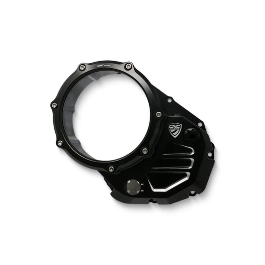 CLOSEOUT - CNC Racing - Clear Wet Clutch Cover BASE - BLACK