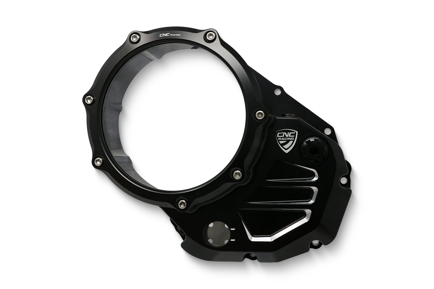 CLOSEOUT - CNC Racing - Clear Wet Clutch Cover BASE - BLACK