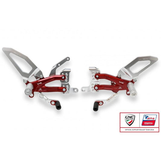 CNC Racing PRAMAC RACING LIMITED EDITION RPS EASY Adjustable Rearset for the Ducati Panigale V4 / S / Speciale