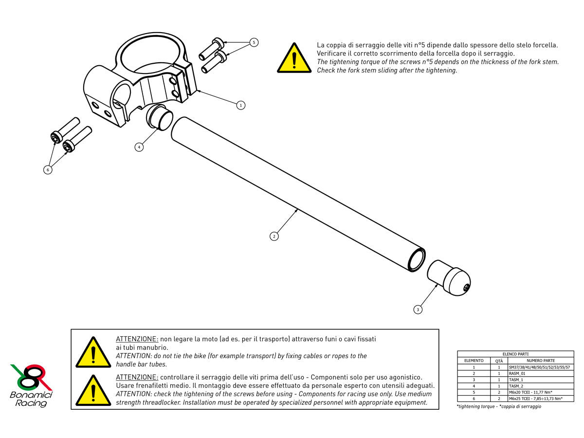 BON-SM53PV4 - Bonamici Clip-on Handlebars Panigale V4