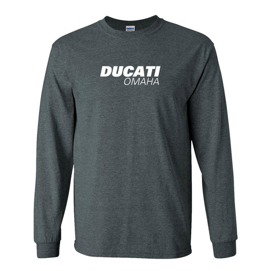 Ducati Omaha Classic Long Sleeve T-Shirt - Grey - White Logo