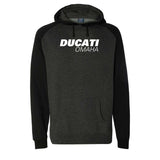 Ducati Omaha Classic Raglan Hooded Pullover Sweatshirt Charcoal/Heather Black