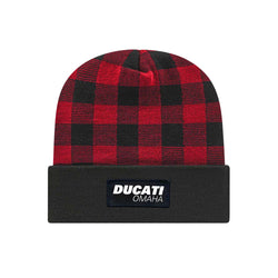 Ducati Omaha Patch Sherpa Lined Cuffed Beanie - Plaid