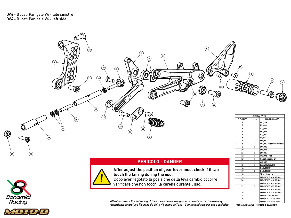 BON-DSTR2 - Bonamici Ducati Streetfighter V4 Rearsets